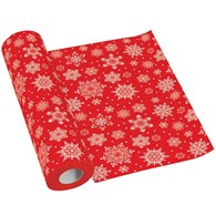 PAW Bieżnik Airlaid 40cmx24m Snowflakes Red (_/4/1)