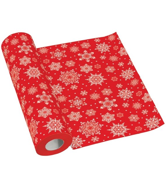 PAW Bieżnik Airlaid 40cmx24m Snowflakes Red (_/4/1)