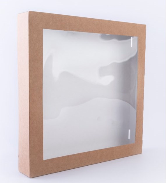 (SUP) Pudełko papierowe z oknem 320x320x50mm KRAFT (42/50/1)
