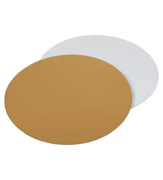 Podkład pod tort okrągły fi20cm gruby 2400g biało-złoty (_/1/25)