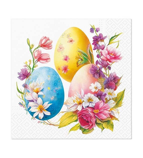 PAW Serwetka 3W 33x33cm Wielkanoc nadruk Trzy Pisanki (_/12/20)