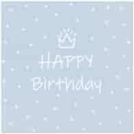 PAW Serwetka 3W 33x33cm niebieskie Nadruk Happy birthday (_/12/20)