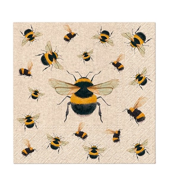 PAW Serwetka 3W 33x33cm nadruk TAŃCZĄCE PSZCZÓŁKI (_/12/20)