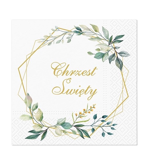 PAW Serwetka 3W 33x33cm nadruk Chrzest Święty (_/12/20)