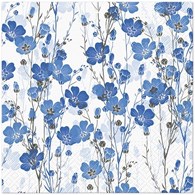 PAW Serwetka 3W 33x33cm nadruk Niebieskie Kwiaty (_/12/20)