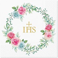 PAW Serwetka 3W 33x33cm nadruk Girlanda Kwiatowa IHS  (_/12/20)