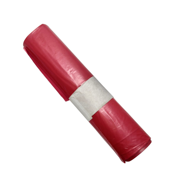 Worki na odpady 35L LDPE czerwone ETYKIETA (_/50/20)