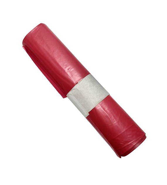 Worki na odpady 35L LDPE czerwone ETYKIETA (_/50/20)