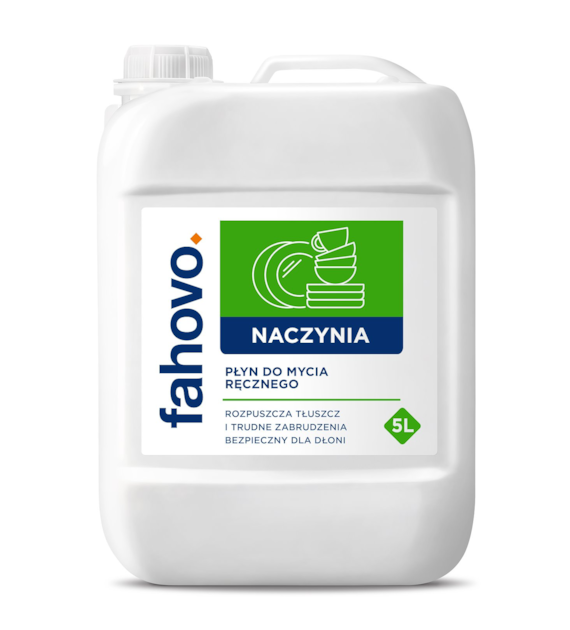FAHOVO NACZYNIA płyn do mycia ręcznego 5L zapach: mandarynka pH~7,5 (128/1/1)