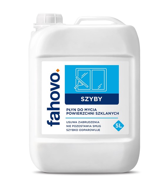FAHOVO  SZYBY płyn do mycia powierzchni szklanych 5L pH~7 (128/1/1)