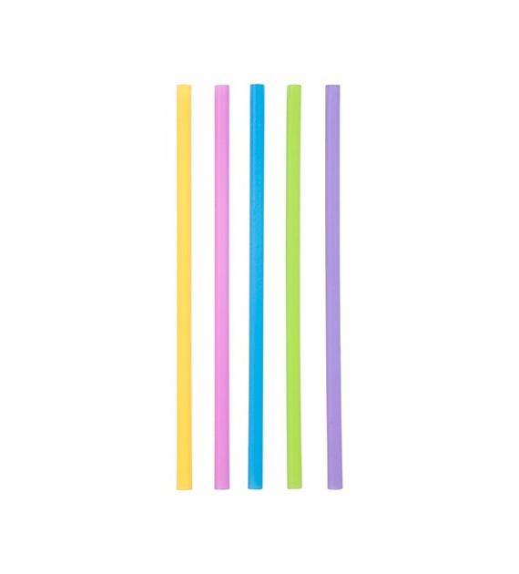 (REUSE) Słomka PP fi7mm 22cm PALETA BARW PASTELOWE (72/4/500)