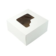 Pudełko klejone białe 28x28x13 zamykane z oknem (50szt/op)