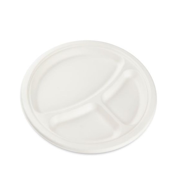 Love Nature talerz z trzciny cukrowej trójdzielny 26cm (36/10/50)