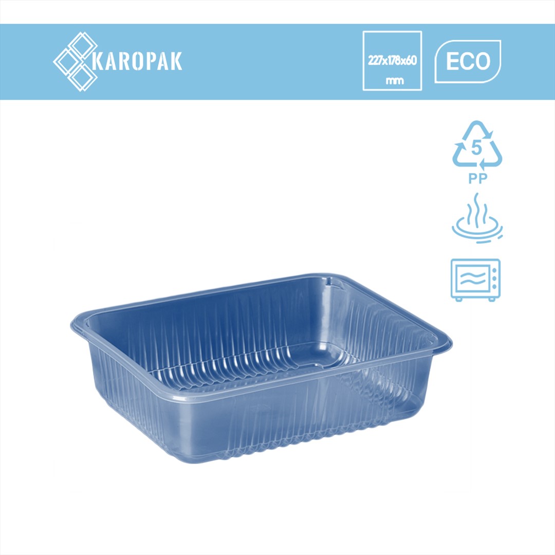 (REUSE) Pojemnik żebrowany W1/622R 227x178x60 1750ml TRANSPARENTNY (16/1/320)