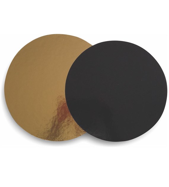 PODKŁAD OKRĄGŁY ZŁOTO-CZARNY GŁADKI 32cm 2400g (_/50/1)