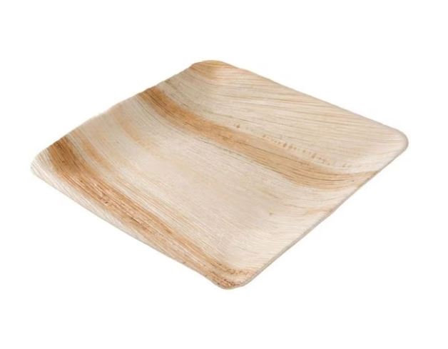 TALERZ Z LIŚCI PALMOWYCH KWADRATOWY PŁASKI 25x25 (25SZT)