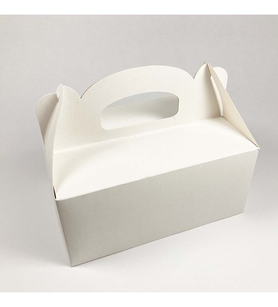 OZDOBNE PUDEŁKO NA CIASTO 19x14x9cm -BIAŁE-