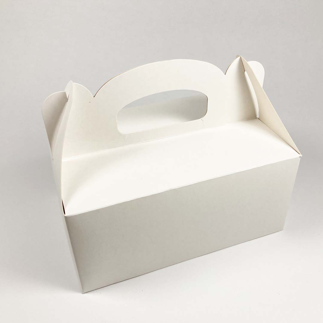 OZDOBNE PUDEŁKO NA CIASTO 19x14x9cm -BIAŁE-