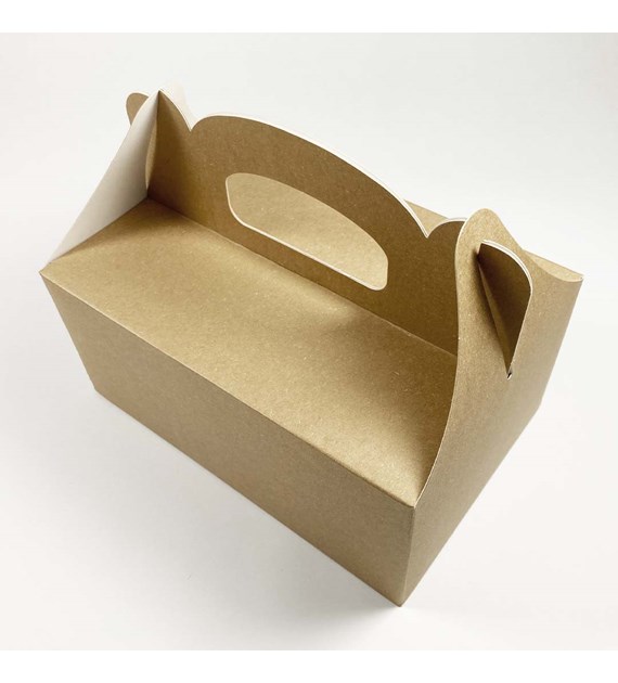 OZDOBNE PUDEŁKO NA CIASTO 19x14x9cm -BRĄZOWE-