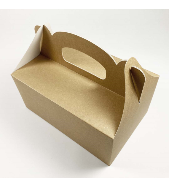 OZDOBNE PUDEŁKO NA CIASTO 19x14x9cm -BRĄZOWE-