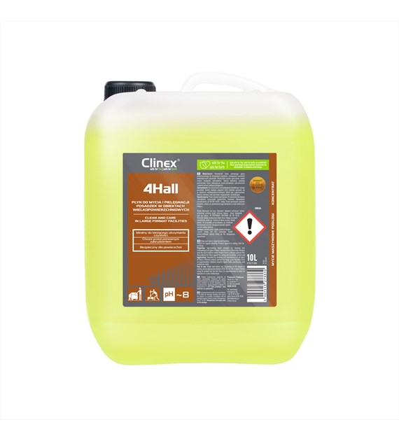CLINEX 4HALL Płyn do mycia i pielęgnacji posadzek w obiektach wielkopowierzchniowych 10L (40/1/1)