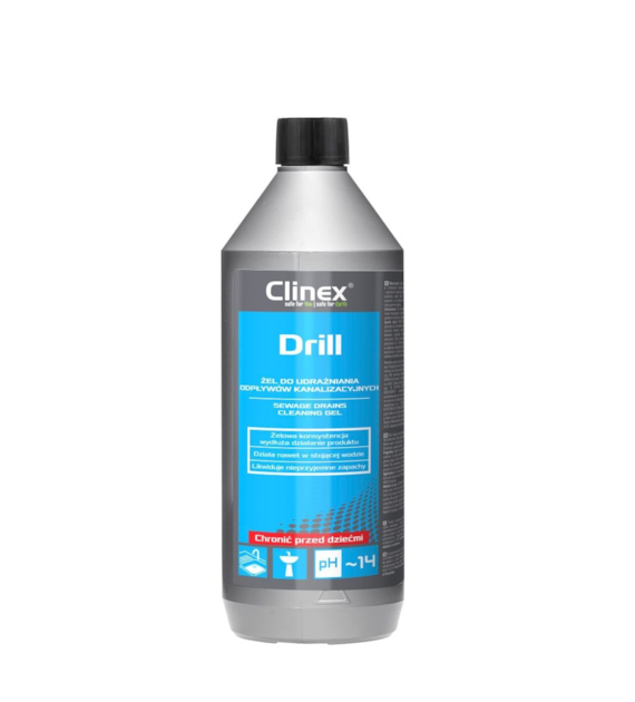 CLINEX DRILL Żel do udrażniania odpływów kanalizacyjnych 1L (76/6/1)