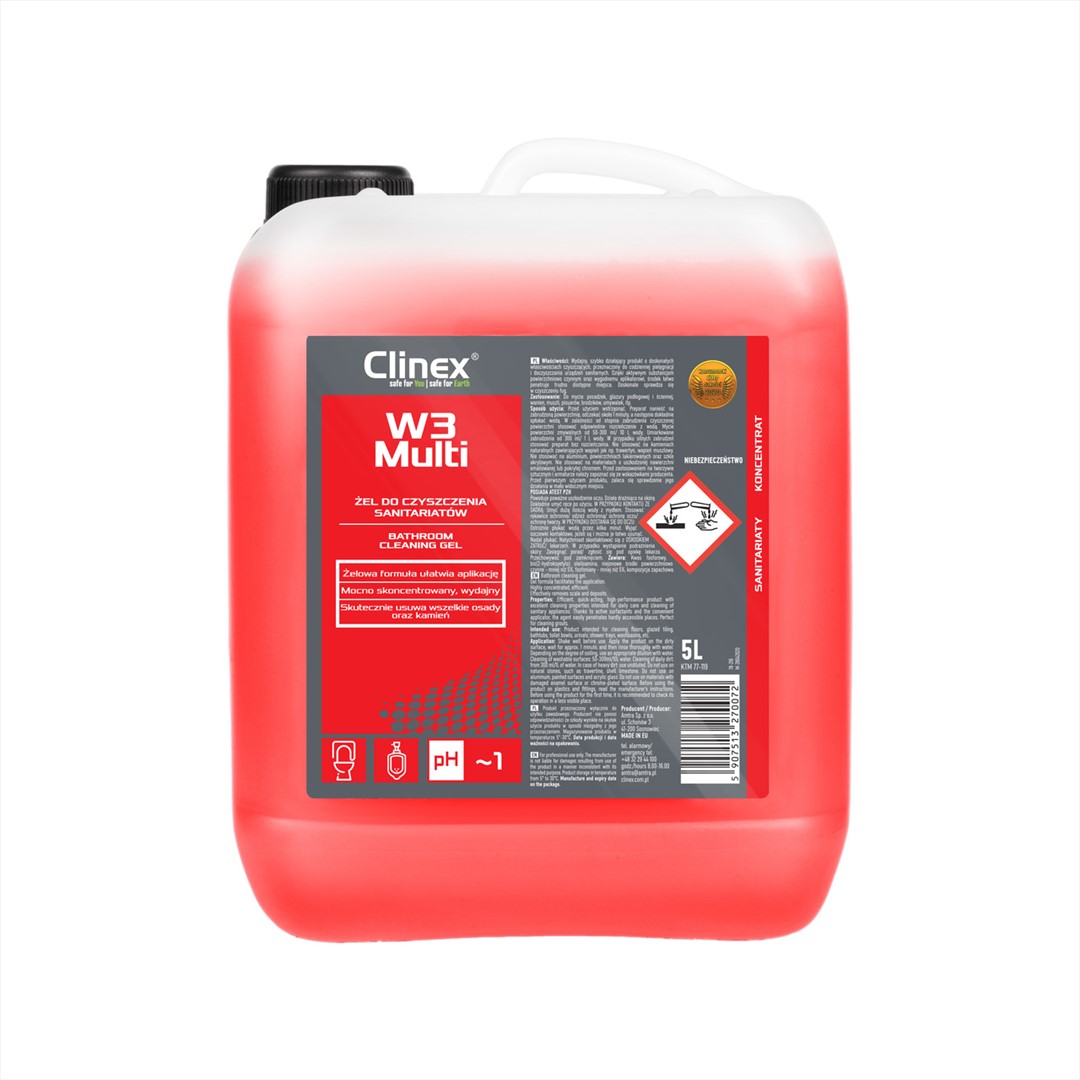 CLINEX W3 MULTI Żel do czyszczenia sanitariatów 5L (96/1/1)