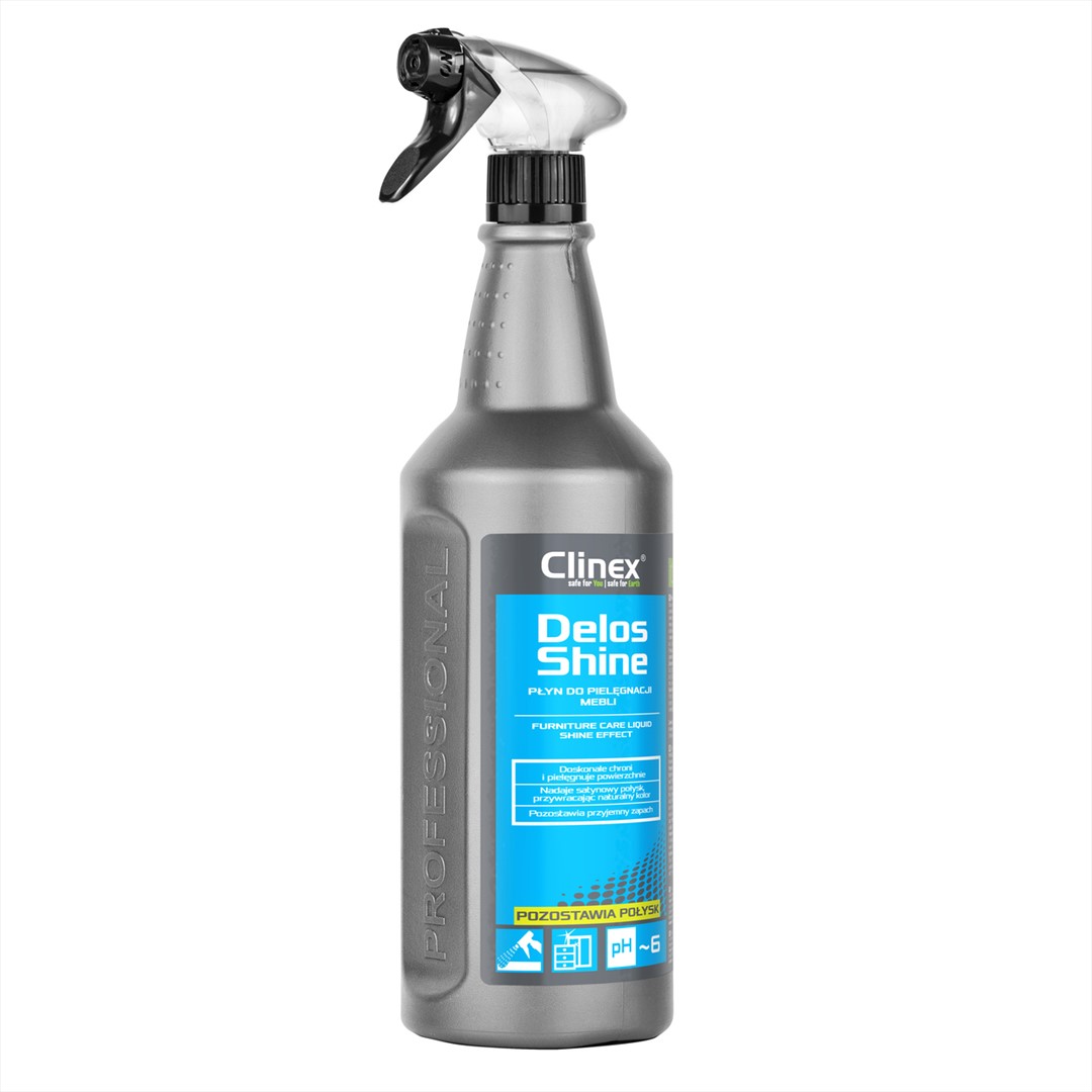 CLINEX DELOS SHINE Płyn do pielęgnacji mebli 1L (76/6/1)