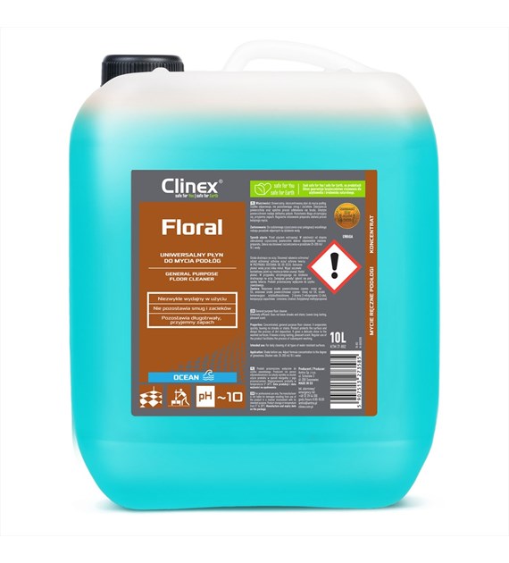 CLINEX FLORAL Uniwersalny płyn do mycia podłóg OCEAN 10L (40/1/1)
