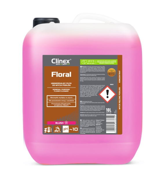 CLINEX FLORAL Uniwersalny płyn do mycia podłóg BLUSH 10L (40/1/1)