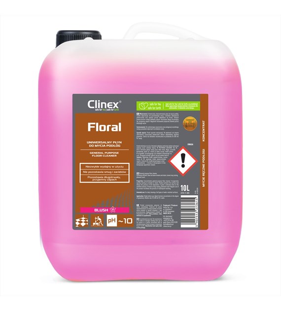 CLINEX FLORAL Uniwersalny płyn do mycia podłóg BLUSH 10L (40/1/1)