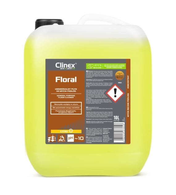 CLINEX FLORAL Uniwersalny płyn do mycia podłóg CITRO 10L (40/1/1)