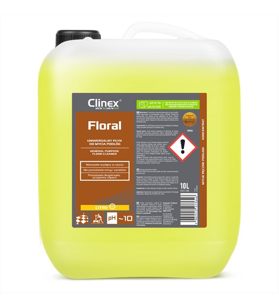 CLINEX FLORAL Uniwersalny płyn do mycia podłóg CITRO 10L (40/1/1)