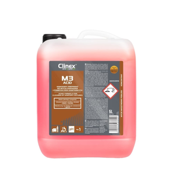 CLINEX M3 ACID Kwasowy preparat do mycia posadzek i pomieszczeń sanitarnych 5L (96/1/1)