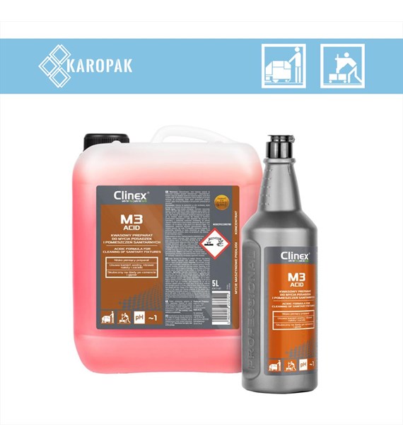 CLINEX M3 ACID Kwasowy preparat do mycia posadzek i pomieszczeń sanitarnych 5L (96/1/1)