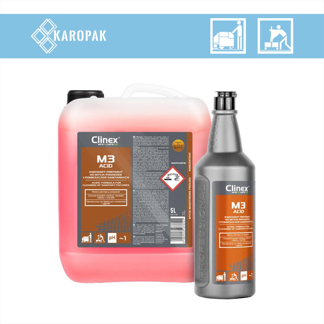 CLINEX M3 ACID Kwasowy preparat do mycia posadzek i pomieszczeń sanitarnych 5L (96/1/1)
