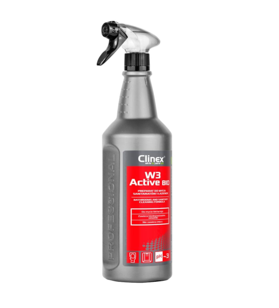 CLINEX W3 ACTIVE `BIO` Preparat do mycia sanitariatów i łazienek 1L (76/6/1)