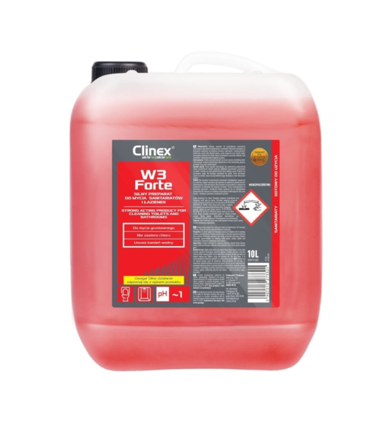 CLINEX W3 FORTE Silny preparat do mycia sanitariatów i łazienek 10L (40/1/1)