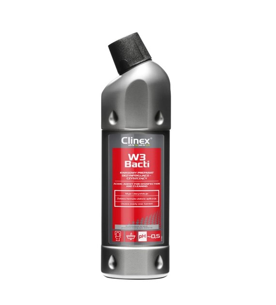 CLINEX W3 BACTI Kwasowy preparat dezynfekująco-czyszczący 1L (72/6/1)