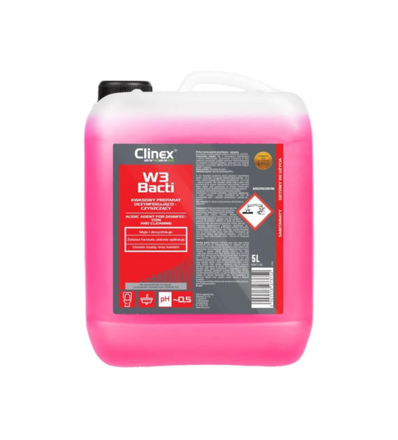 CLINEX W3 BACTI Kwasowy preparat dezynfekująco-czyszczący 5L (96/1/1)