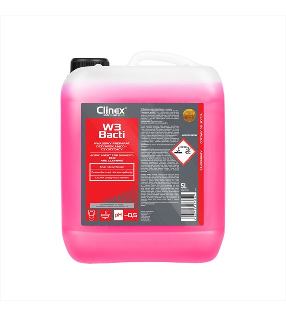 CLINEX W3 BACTI Kwasowy preparat dezynfekująco-czyszczący 5L (96/1/1)