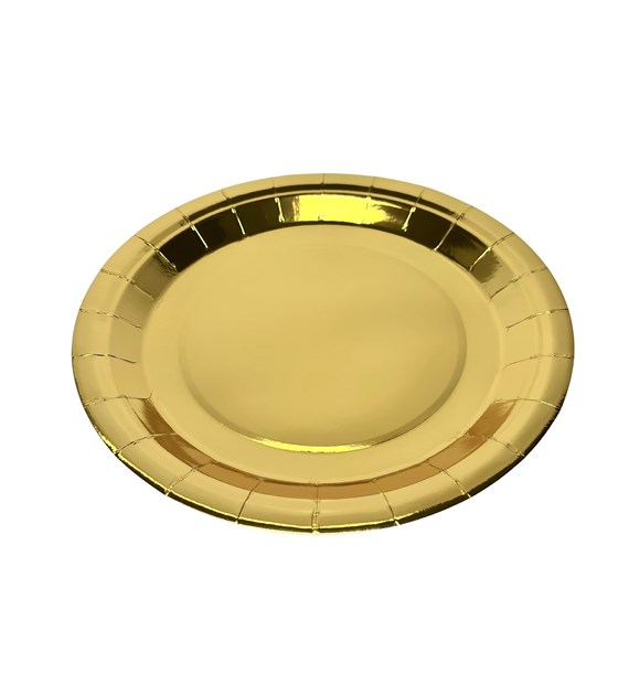 GD TALERZ PAPIEROWY 23cm ZŁOTE (8SZT)