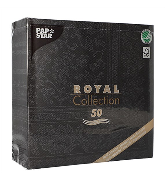 SERWETKA 40x40 RC ORNAMENT CZARNA (250/5/50)