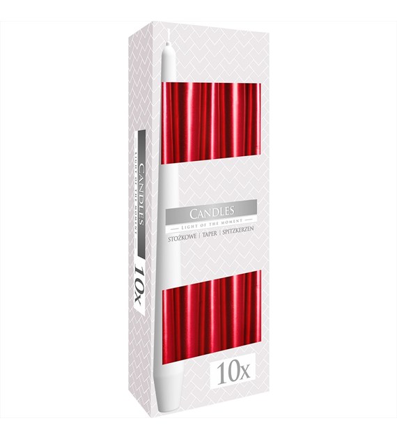 ŚWIECA STOŻEK CZERWONA METALIZOWANE(_/12/10)