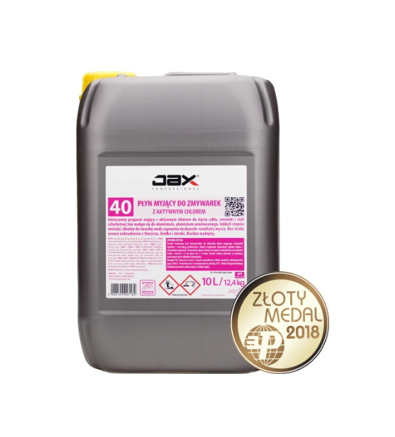 JAX PROFESSIONAL PŁYN MYJĄCY DO ZMYWAREK Z AKTYWNYM CHLOREM 10L (60/1/1)