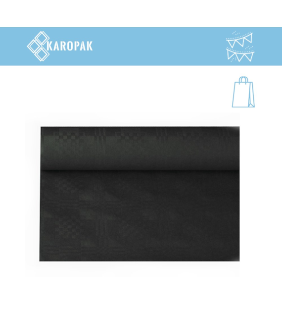 OBRUS PAPIEROWY W ROLCE 1,2x8m WYTŁOCZENIE DAMASZKOWE CZARNY (28/12/1)