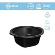(REUSE) Miska żebrowana D-5500RC fi165mm 500ml CZARNA (16/12/50)