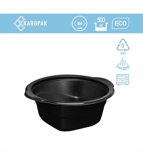 (REUSE) Miska żebrowana D-5500RC fi165mm 500ml CZARNA (16/12/50)