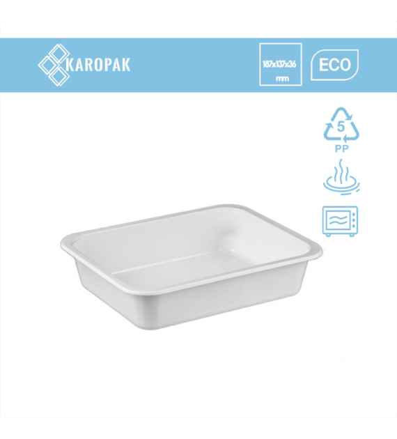 (REUSE) Pojemnik W1/601B 187x137x36 650ml BIAŁY (12/640/1)