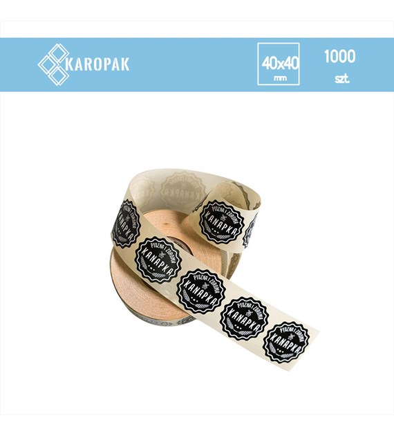 KRAM ETYKIETA 40x40 `Pyszna i zdrowa kanapka` (_/1000/1)